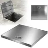[US Local Warehouse] Stainless Steel Manhole Cover 26.97x23.62in Access Hatch Door with Handle Septic Tank Lid for Cellars Basement Patio Yard Window Well