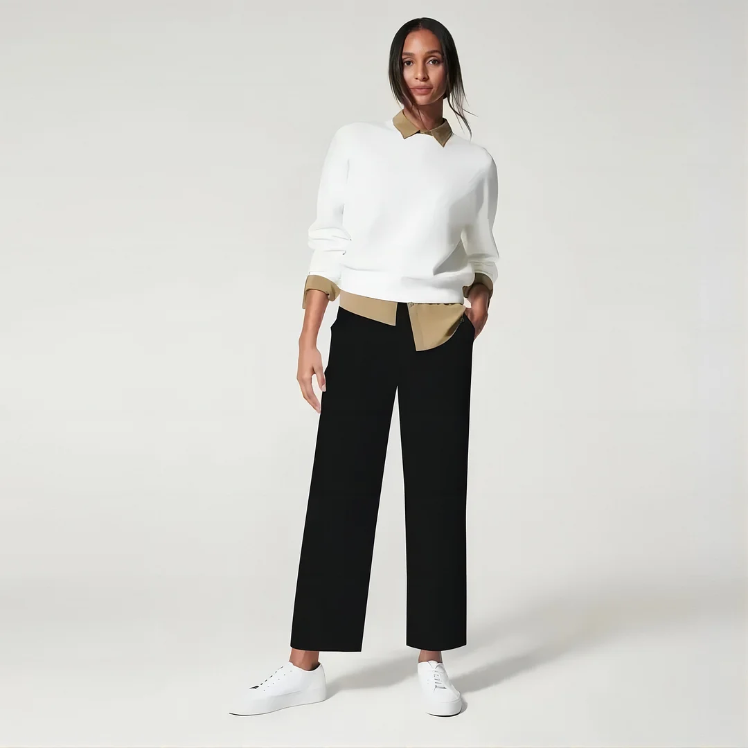 Stretch Twill Cropped Wide Leg Pants(Buy 2 Free Shipping)