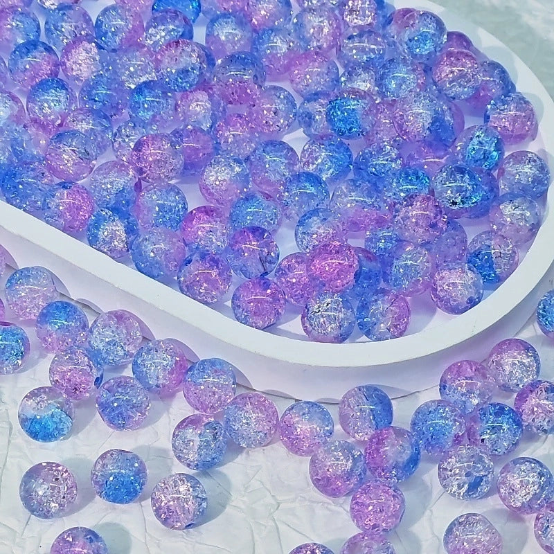 50 PCS/Package Diameter 10mm Diameter 8mm Glass Crackle Glass Beads Round Jewelry Accessories