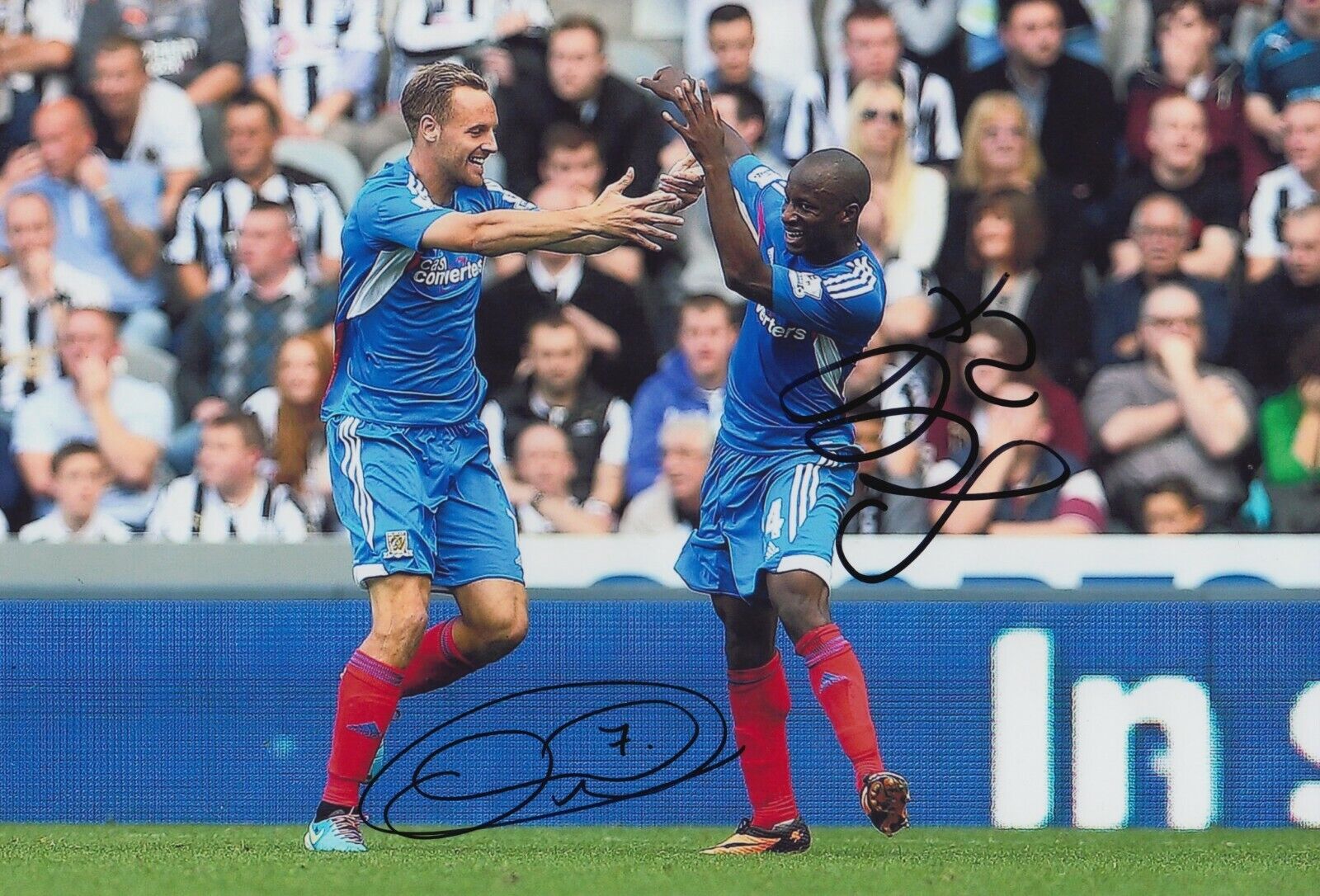 Sone Aluko, David Meyler Hand Signed 12x8 Photo Poster painting - Hull - Football Autograph 1.