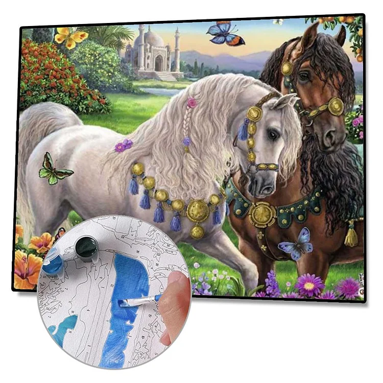 Adult cartoon animal drawing set DIY 5D diamond art kit color horse  gemstone art handmade kit for family wall decoration gifts(30*40cm)