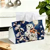 (25cm)Moon Violin Snow Owl DIY Diamond Painting PU Tissue Holder Box