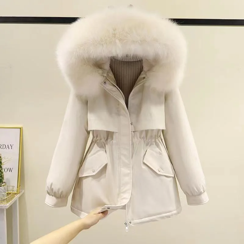 Woherb Send To Overcome The New Winter Loose Korean Version Plus Velvet Add Thick Cotton-Padded Clothes Female Foreign Style Small Cotton-Padded Jacket Cotton Coat Tide-Outfit Ideas