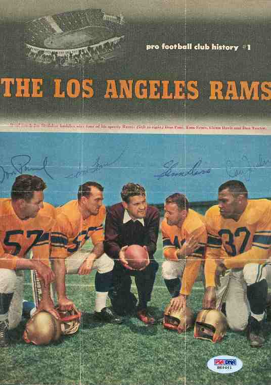 Fears Davis Paul Towler Autograph Psa/dna Rams Photo Poster painting