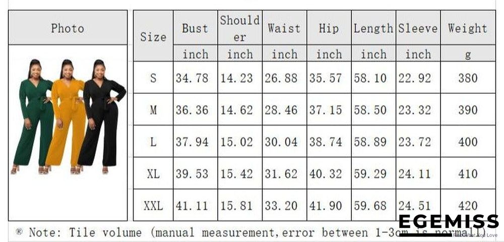 Autumn and Winter Solid Color V-neck Bubble Sleeve Personalized Casual Wide Leg Jumpsuit | EGEMISS