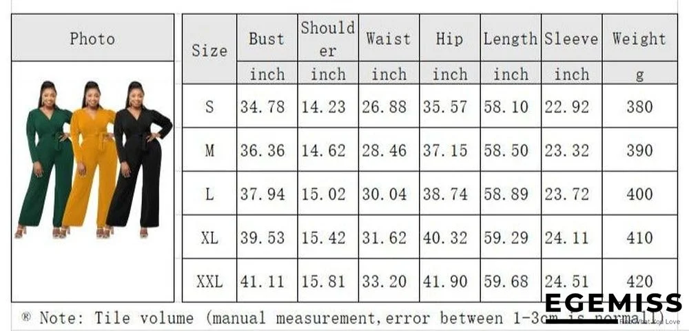 Autumn and Winter Solid Color V-neck Bubble Sleeve Personalized Casual Wide Leg Jumpsuit | EGEMISS