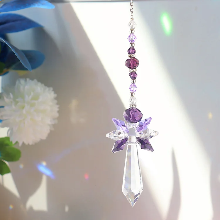 Crystal Wind Chime Garden Pendant Ornaments for Indoor Outdoor (Style D 1pc)