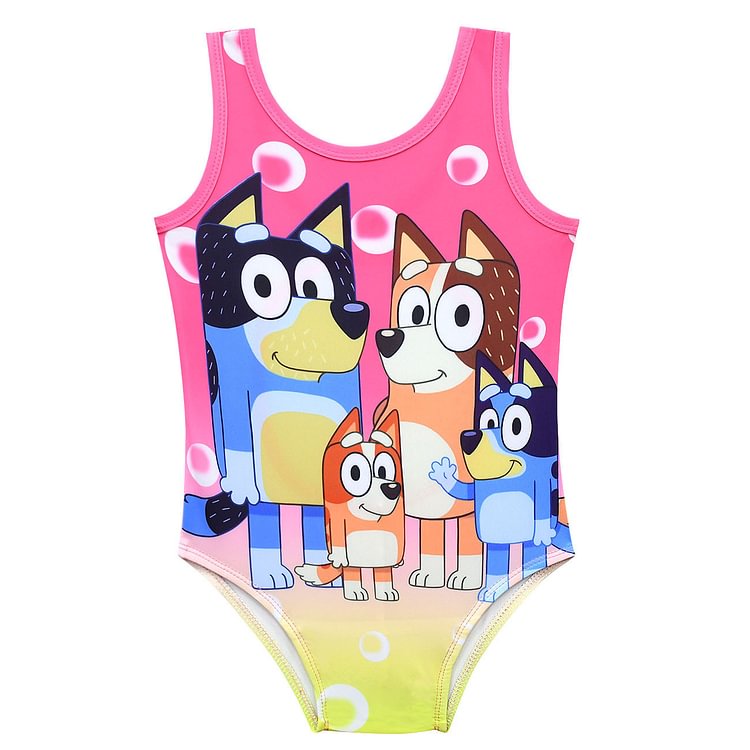 Bluey Bourrouilh girls vest one-piece swimsuit back hollow 20069-Mayoulove
