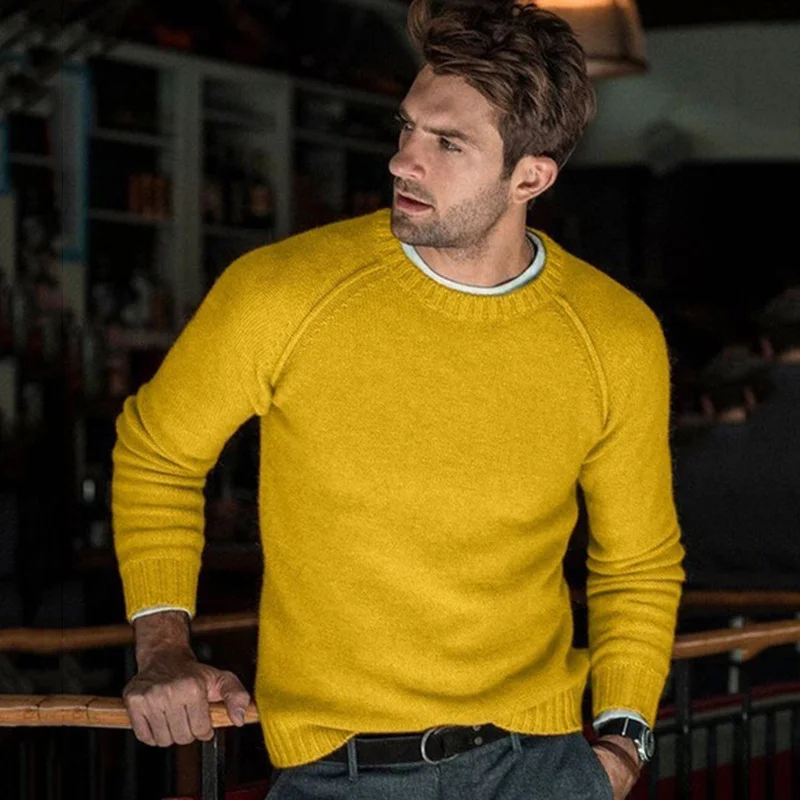 Men's Casual Versatile Round Neck Long Sleeve Sweater