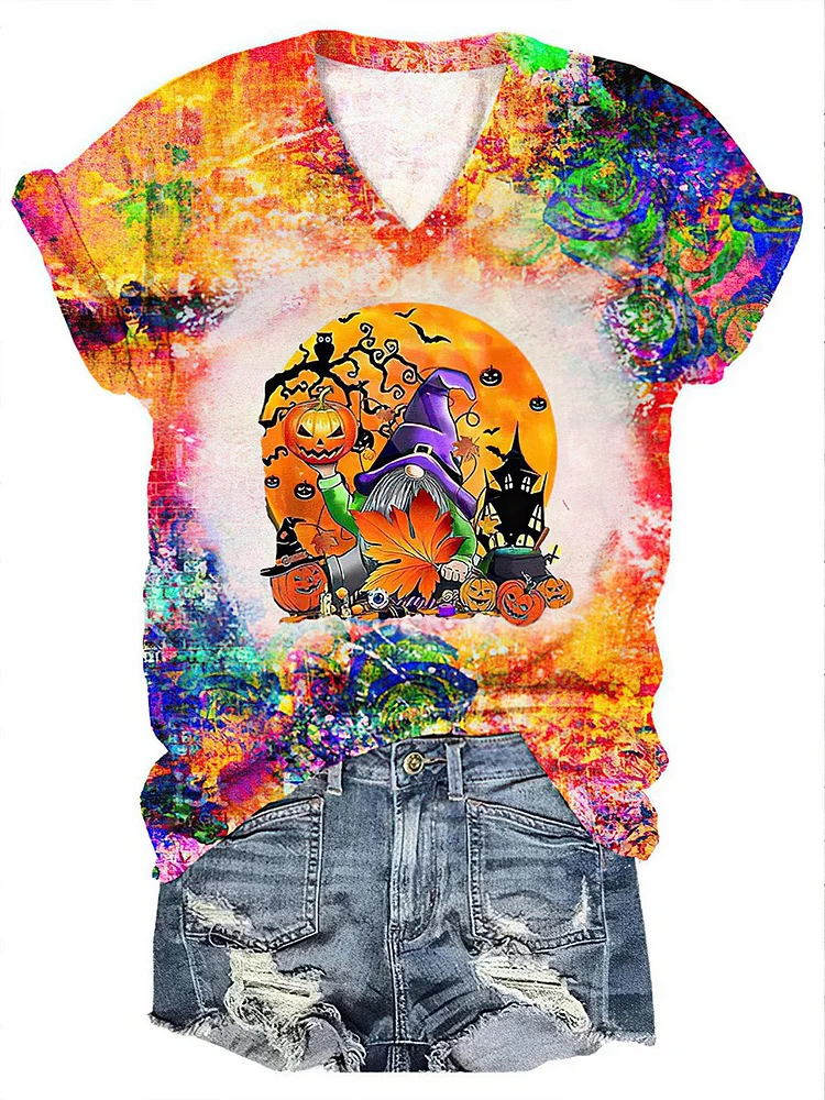 Halloween Art Print Casual T-Shirt