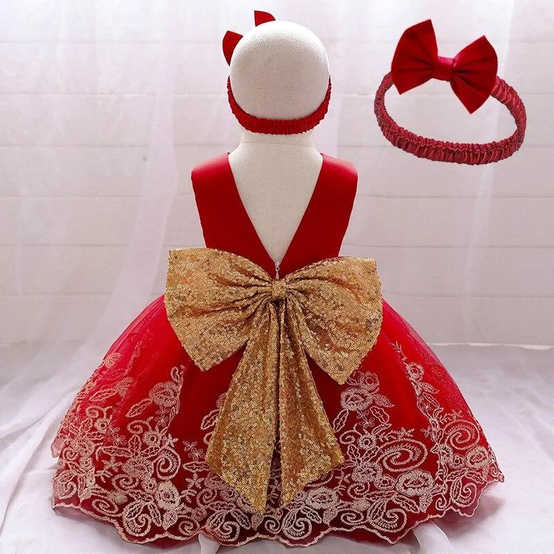 2021 Summer Newborn Tutu Dress 1st Birthday Dress For Baby Girl Clothes Big Bow Princess Baptism Dresses Ceremony Party Dress