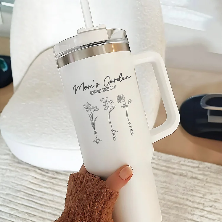Custom Family Birth Month Flower Tumbler 