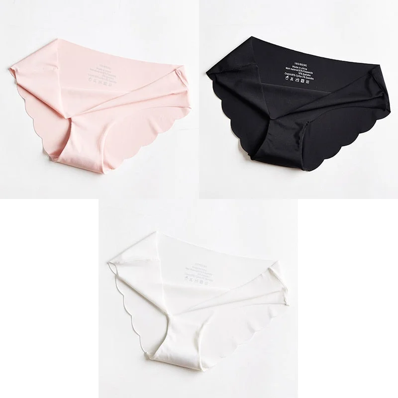 3pcs Seamless Panty Set Underwear Female Comfort Intimates Fashion Ladies Hot Sale Mid-Rise Briefs Panties Women Sexy Lingerie