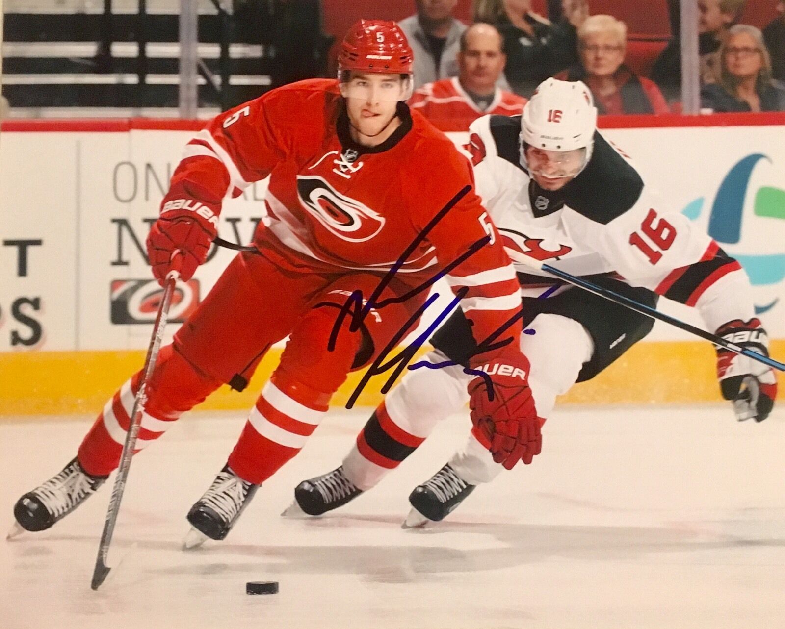 Noah Hanifin Signed Autographed Carolina Hurricane 8x10 Photo Poster painting Roy Rare