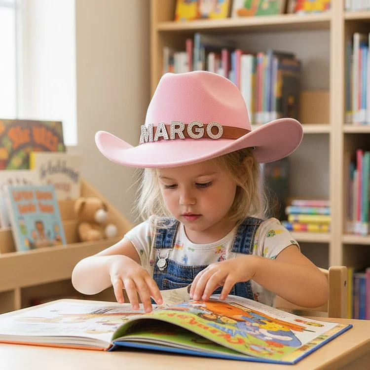Custom Toddler Cowboy Hat for Kids, Personalized Rhinestone Cowgirl Hat for Girls Boys, Sparkly Cowboy Hat for Women Men