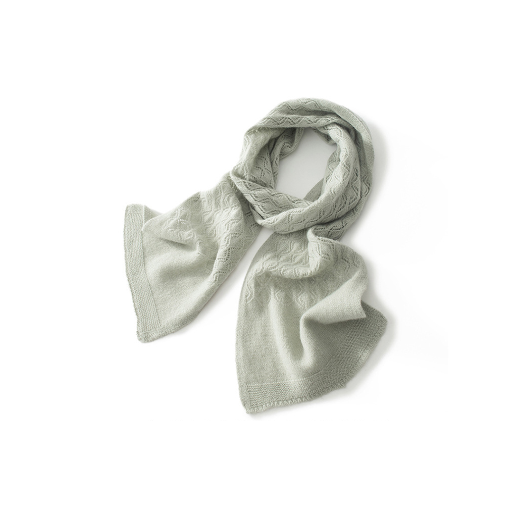 100% Cashmere Knit Ribbed Scarf Soft Style REAL SILK LIFE