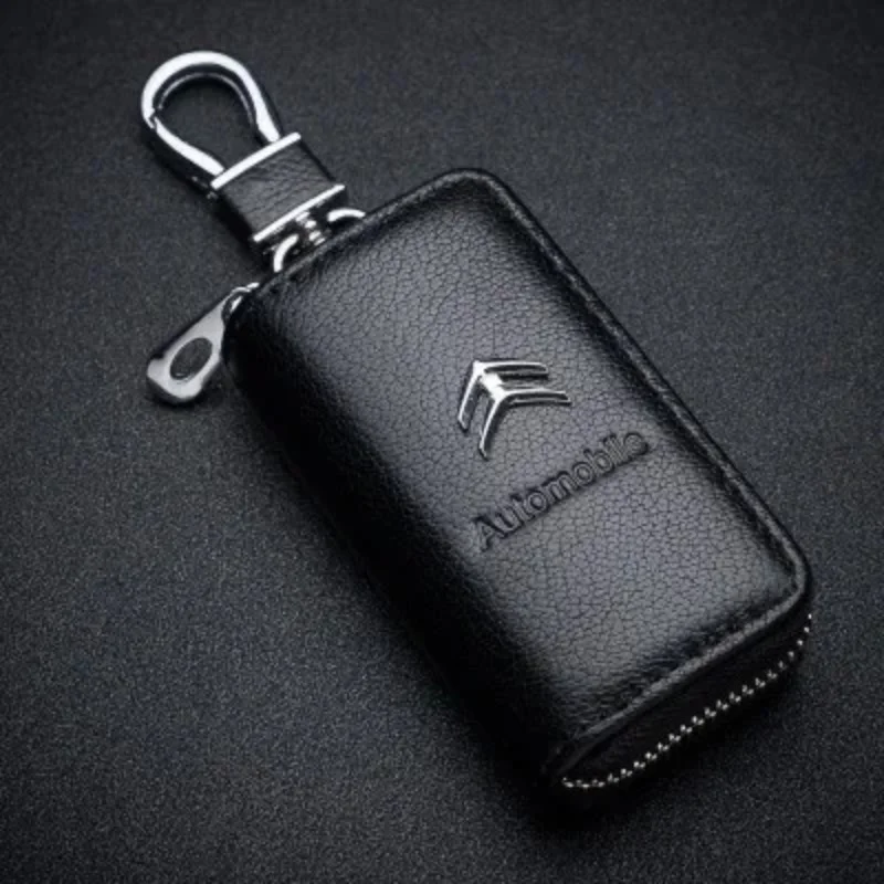 High-end Leather Car Key Wallet Car Key Case Fit For Hyundai Kia Mazda Nissan Acura Opel Peugeot Keychain Key Bags All Car Models