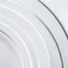 10 Pack | 6" Très Chic Silver Rim White Plastic Dessert Appetizer Plates, Disposable Salad Plates