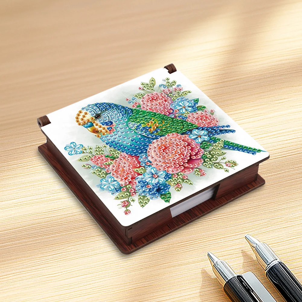 DIY Flower Parrot Diamond Painting Note Box Paper 160 Sheets of Paper for DIY Art Craft