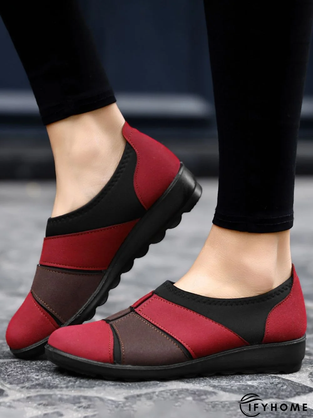 Breathable Color Contrast Stitching Walking Shoes | IFYHOME