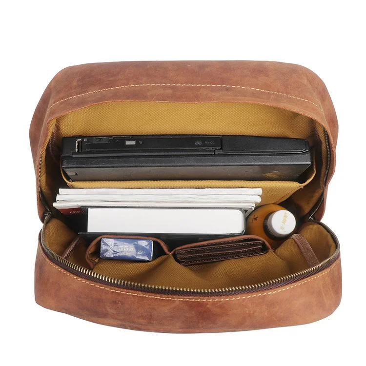 Retro Men's Leather Laptop Backpack