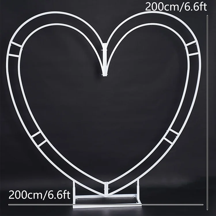 Angela Flower 2M White Iron Love Arch Stand Wedding Background Stage Display Stand Party Event Floral Decoration Props A6625