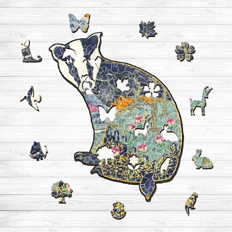 Badger figure Wooden Jigsaw Puzzle