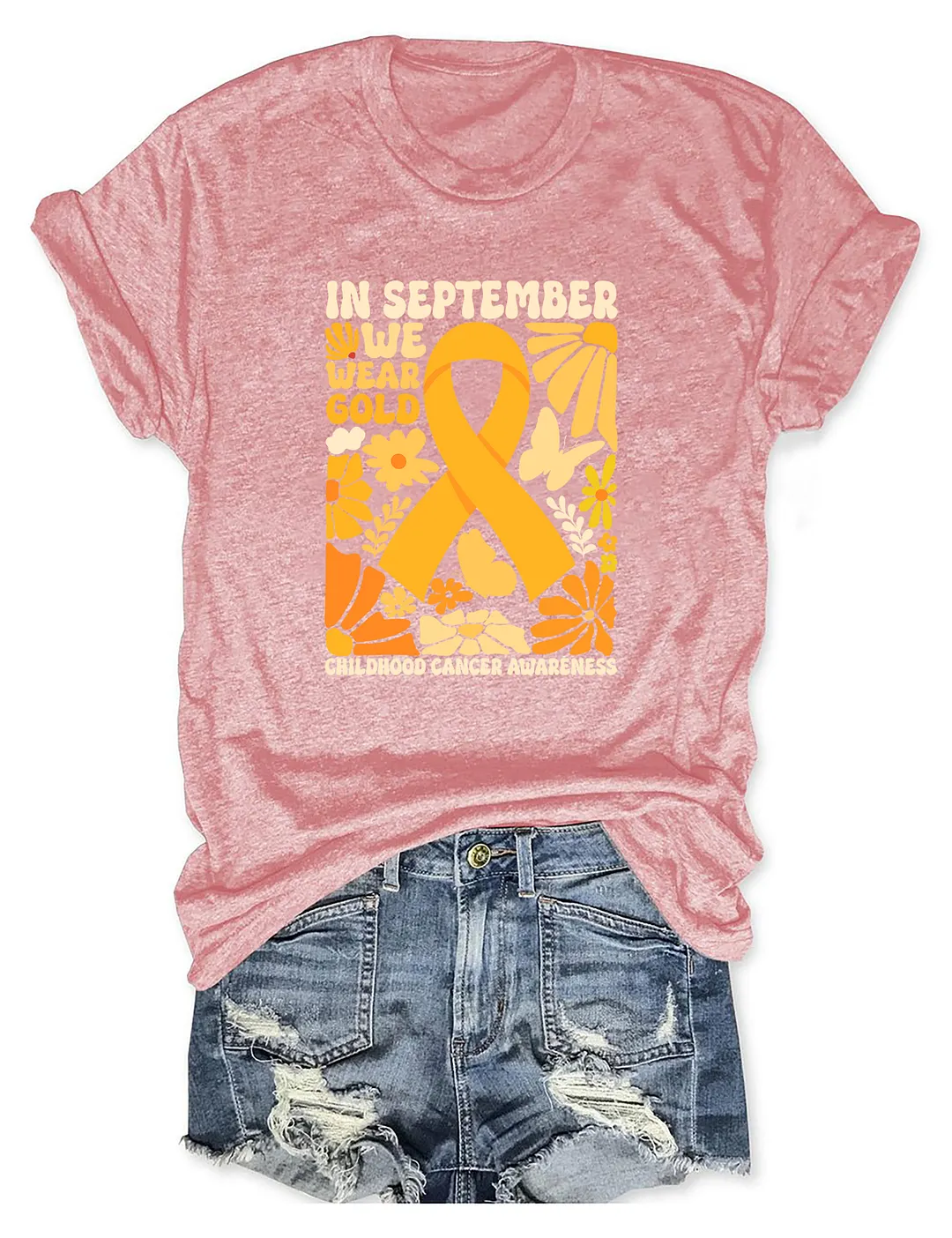 In September We wear Gold Childhood Cancer Awareness T-shirt