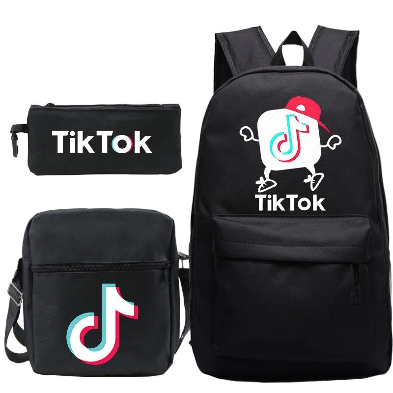 Buzzdaisy Tik Tok Teens Backpack for School Boys Girls School Bookbag Set Travel Daypack 