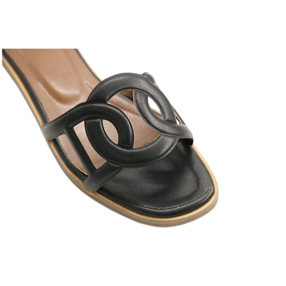 Circle Design Women's Summer Flats Slipers-MERUMOTE