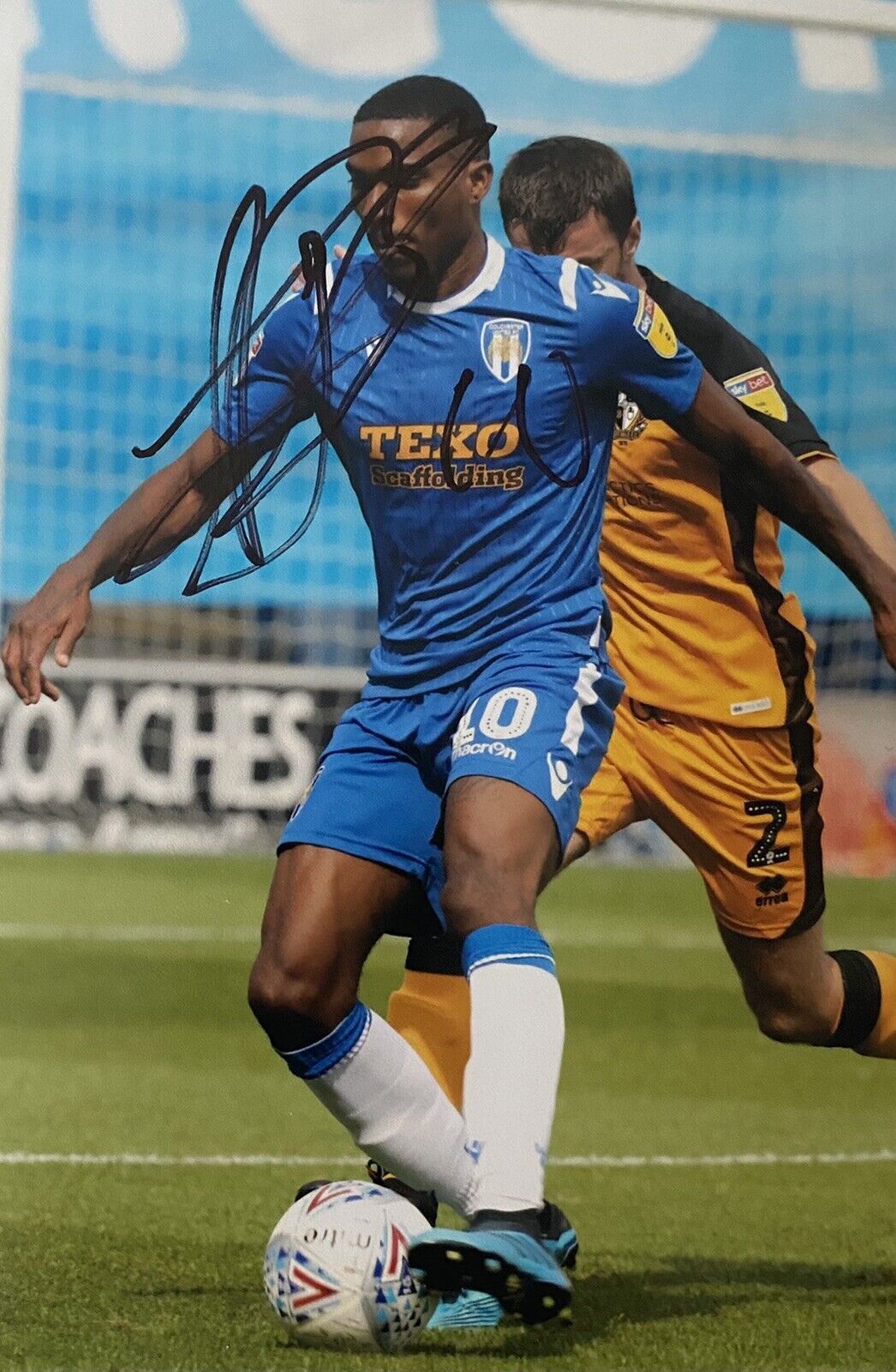 Jevani Brown Genuine Hand Signed Colchester United 6X4 Photo Poster painting