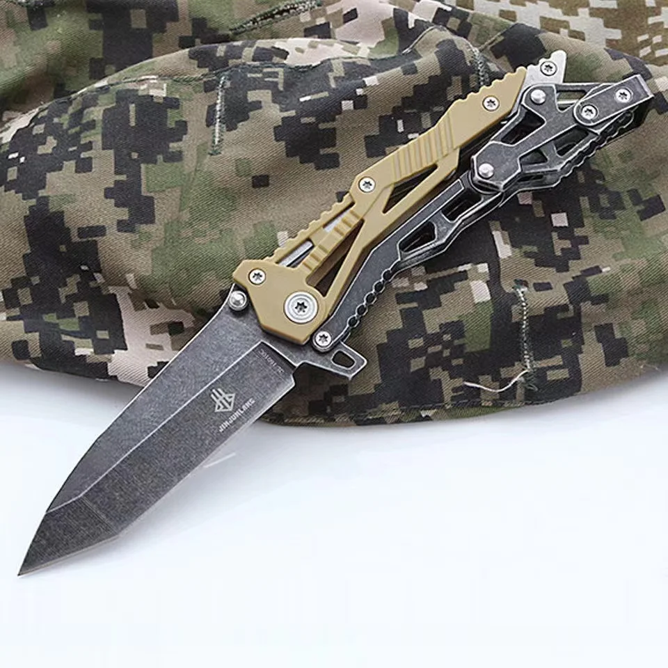 Pocket Knife Blade Unique Mechanical Lock Mechanism