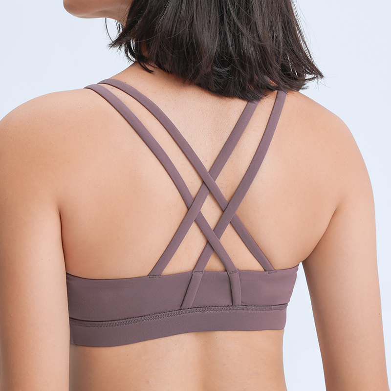 Naked Feel Cross Criss Back High Impact Sanding Sports Yoga Bra