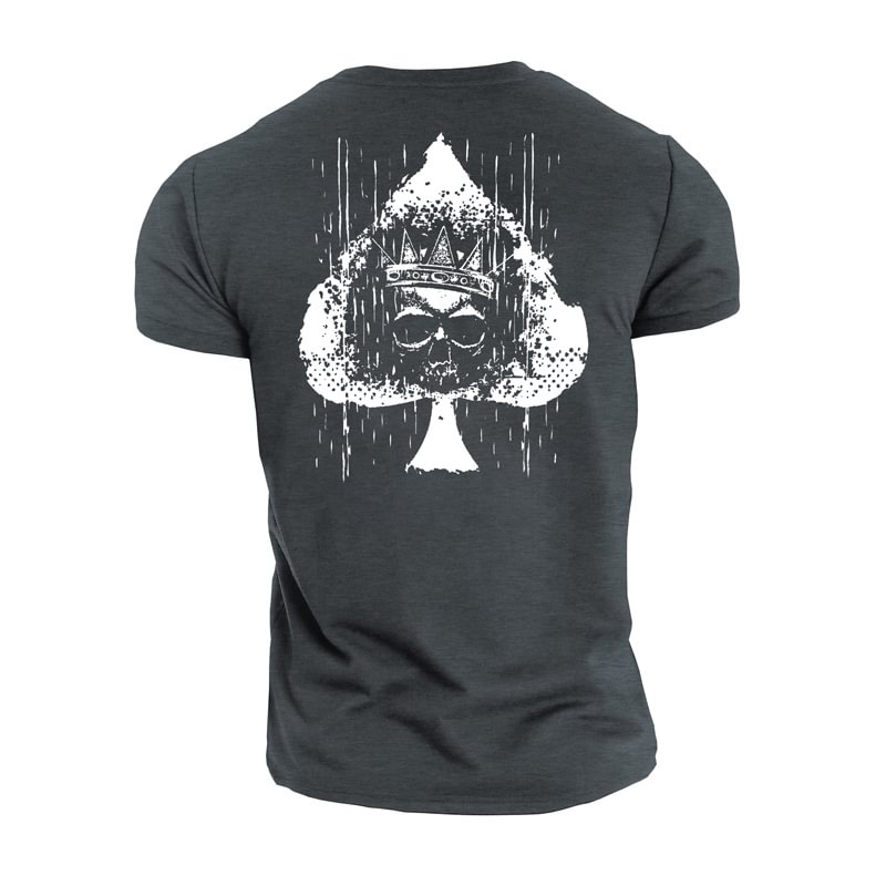 Cotton Spades Skull Graphic Men's T-shirts tacday