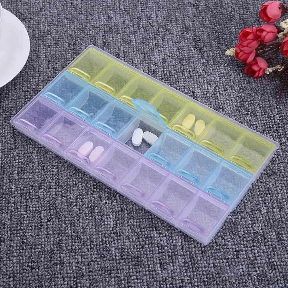 21 Grids Weekly Pills Storage Box Candy Sundries Container Home Organizer