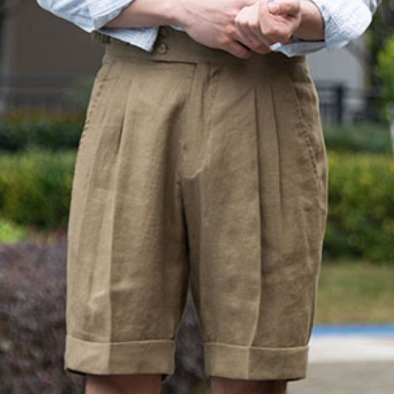 Men's Pure Linen Naples High Rise Loose Shorts