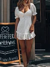 Sexy Strapless Puff Sleeves Mini Dress