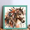 Horse-Partial 11CT Stamped Cross Stitch Bead Embroidery 36*36cm/14.17*14.17in tapestrymarket