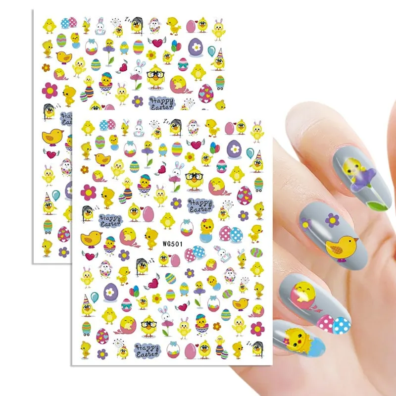 1pc Winter Xmas Nail Sticker 3D Christmas Elk Santa Snowflake Rabbit Cartoon Animal Slider Design Polish Deco Nail Accessories-Nail Inspo