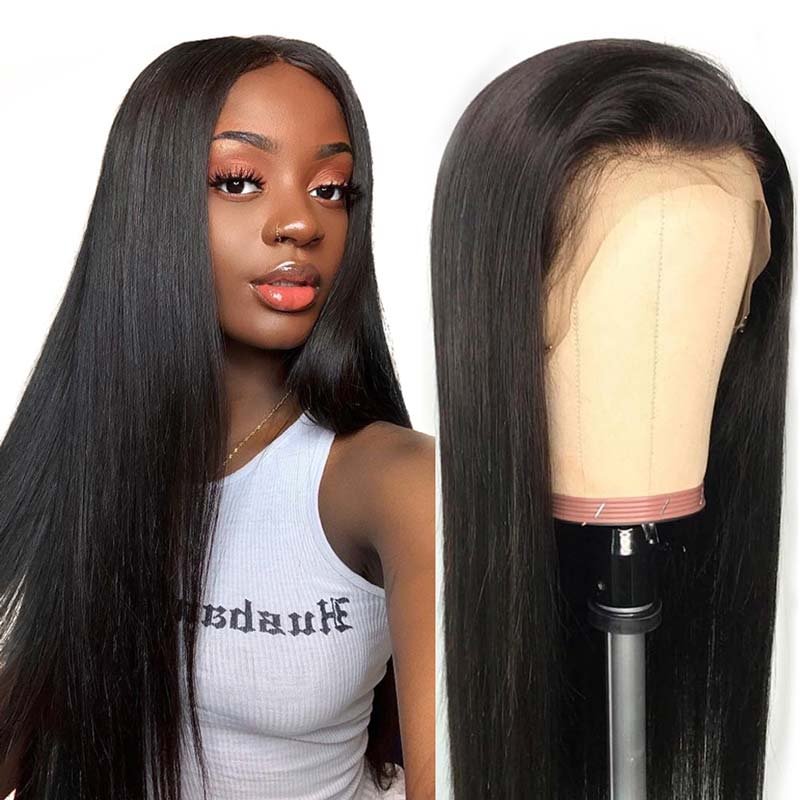 Brazilian Straight Virgin Hair Human Hair Lace Closure Frontal Wig