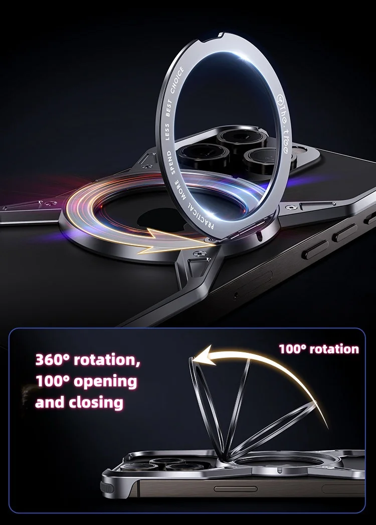 Suitable for iPhone 15 series frameless hollow aluminum alloy mobile phone case