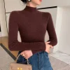 RONGYI 100% Cashmere Sweater Women Turtleneck Knitted Top 2024 Fall Winter Warm Long Sleeve Pullover Solid Fashion Clothing