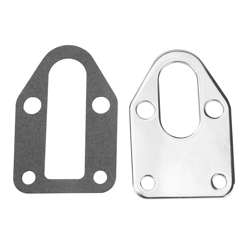 

Chrome Fuel Pump Mounting Plate + Gasket for SBC 283 305 327 350 383 400, 501 Original