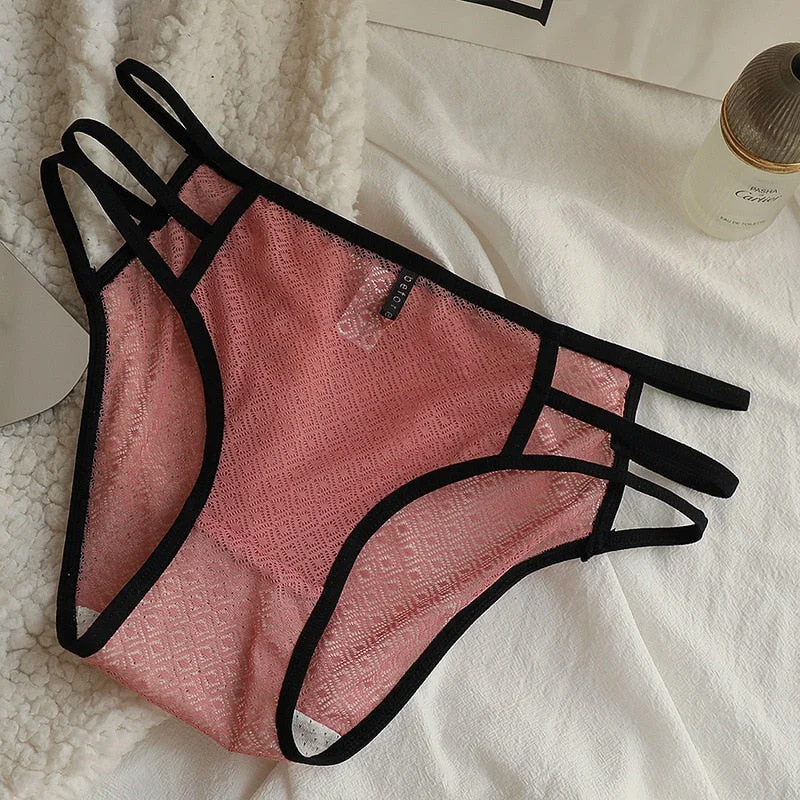 Sexy Panties Women's Underwear fFshion Bandage Hollowed Out Briefs Mid Waist Seamless Comfort Underpants Female Lingerie