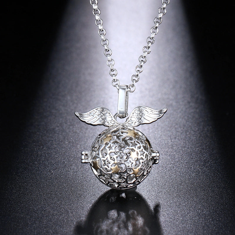 Mexican Bell Feather Tassel Necklace Music Ball Women Aromatherapy Essential Oil Diffuser Exquisite Ornament