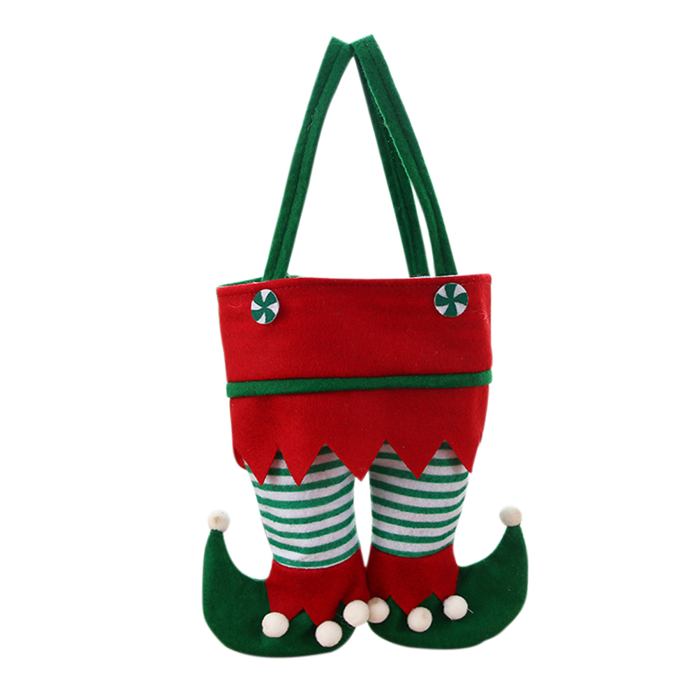 Christmas Elf Candy Bags Velvet Santa Claus Bags Festival Party Decor (A)