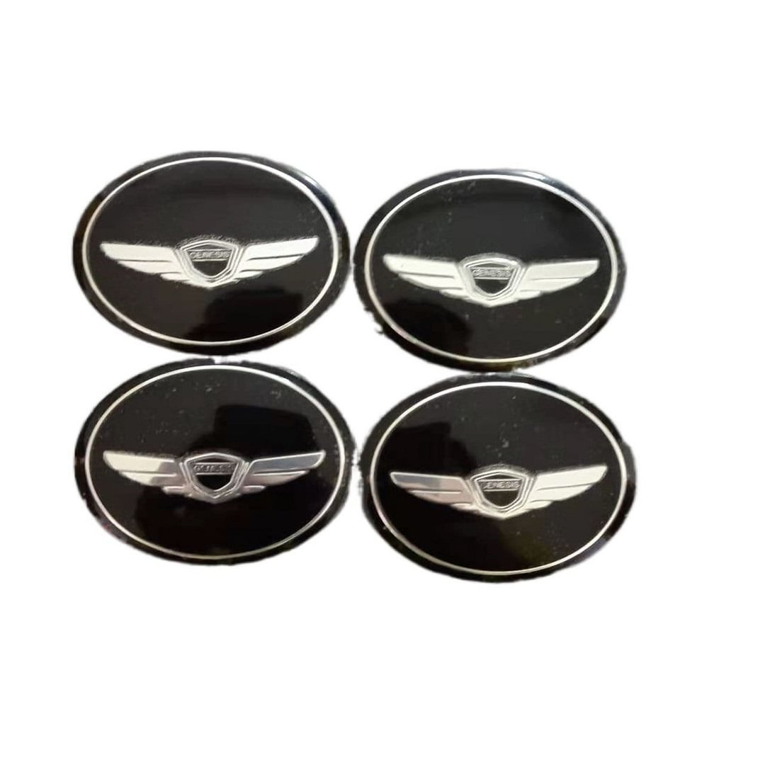 4Pcs Car Wheel Center Hub Sticker Steering Wheel Center Emblem Decal for Genesis voiturehub dxncar