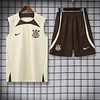 2024/2025 Corinthians Sleeveless Training Wear Set Beige Jersey 1:1 Thai Quality