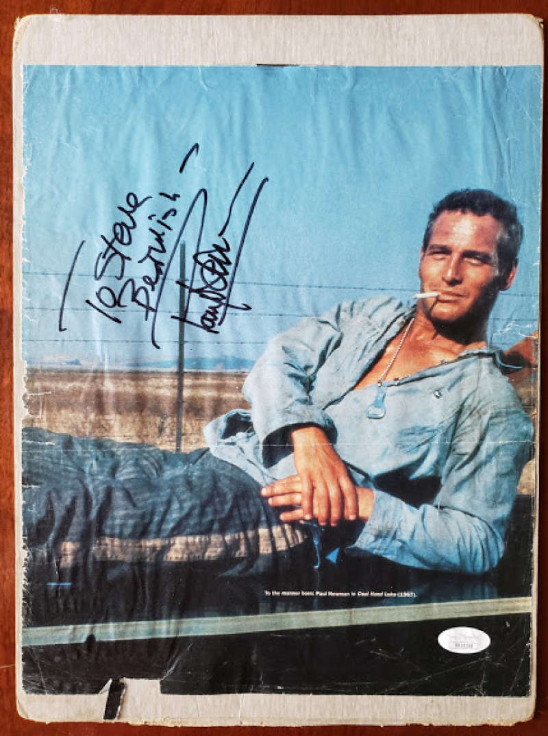 Paul Newman Jsa Coa Hand Signed 10x12 Vintage Photo Poster painting Autograph