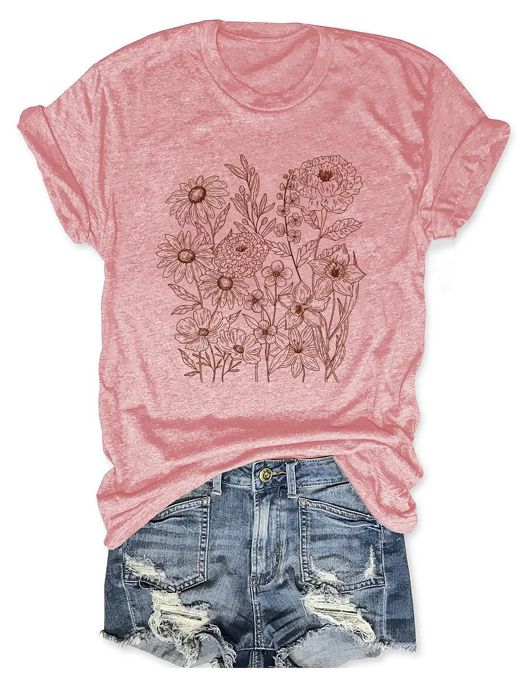 Vintage Pressed Flowers T-shirt